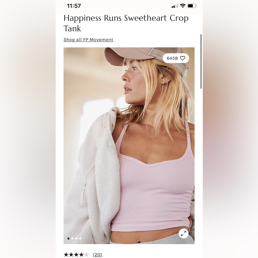 Happiness runs sweat heart crop tank